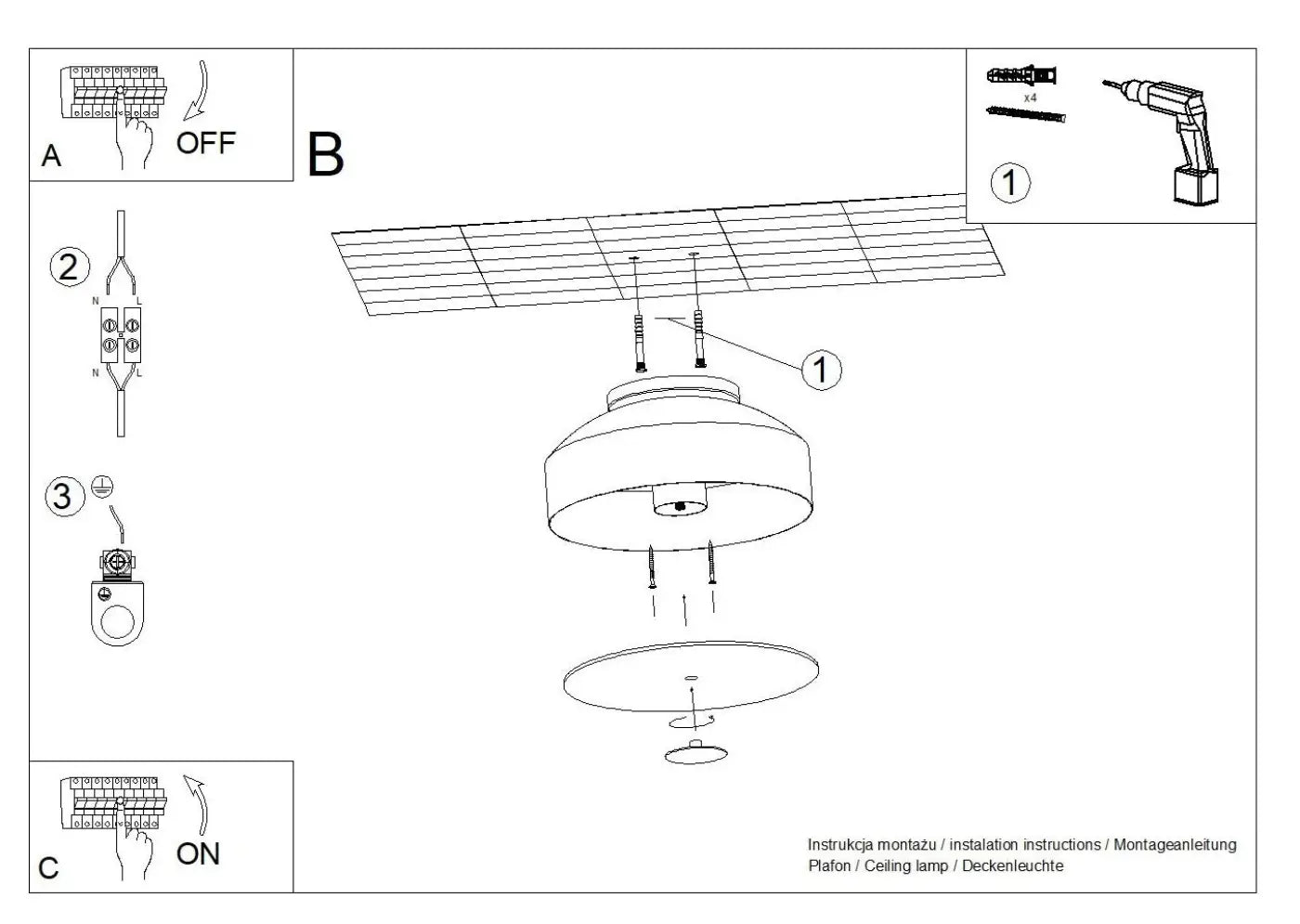 Plafonnier luminaire plafonnier blanc style contemporain - blanc - Dalumea - vue 12