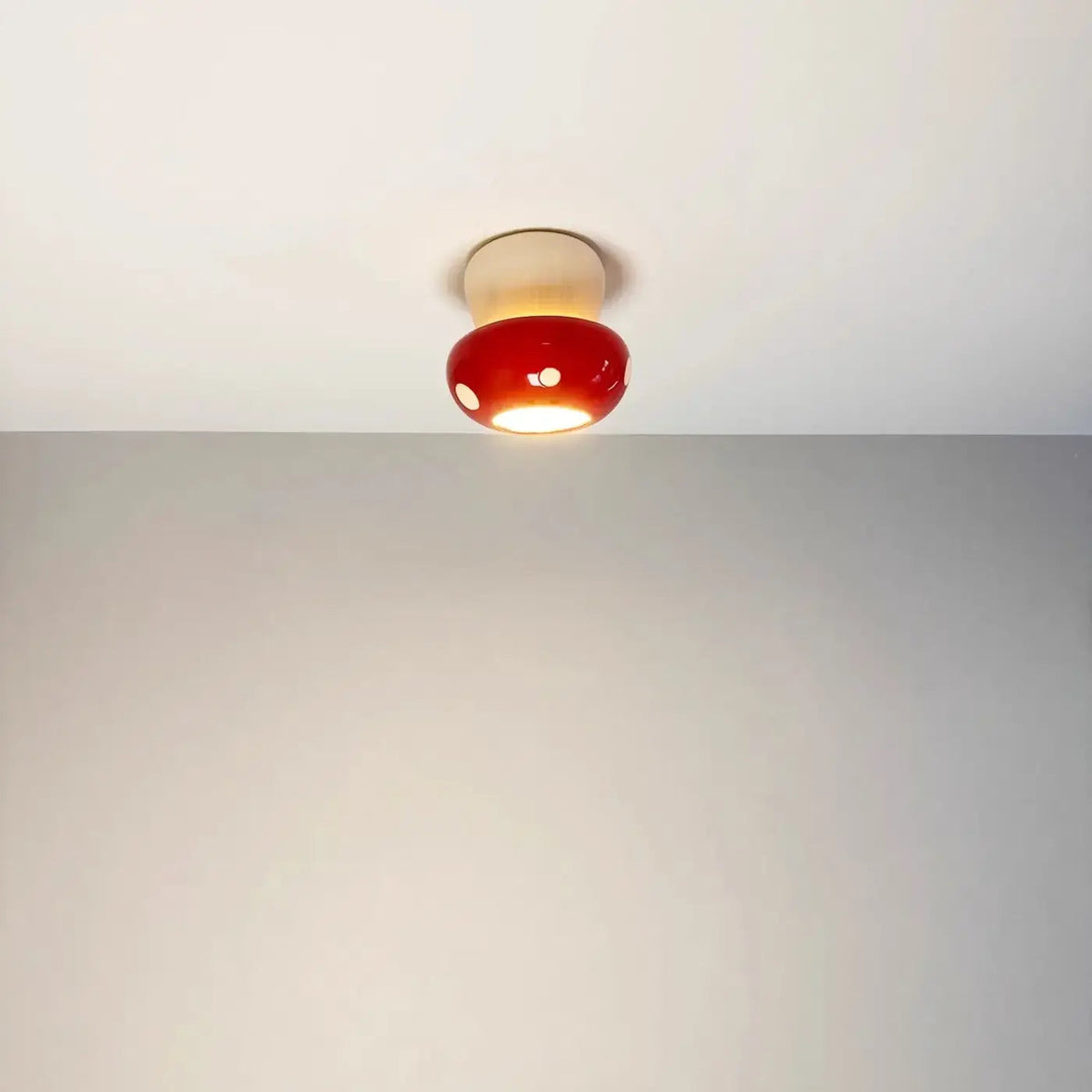 Plafonnier Design Champignon Rouge Bois - Dalumea - vue 3