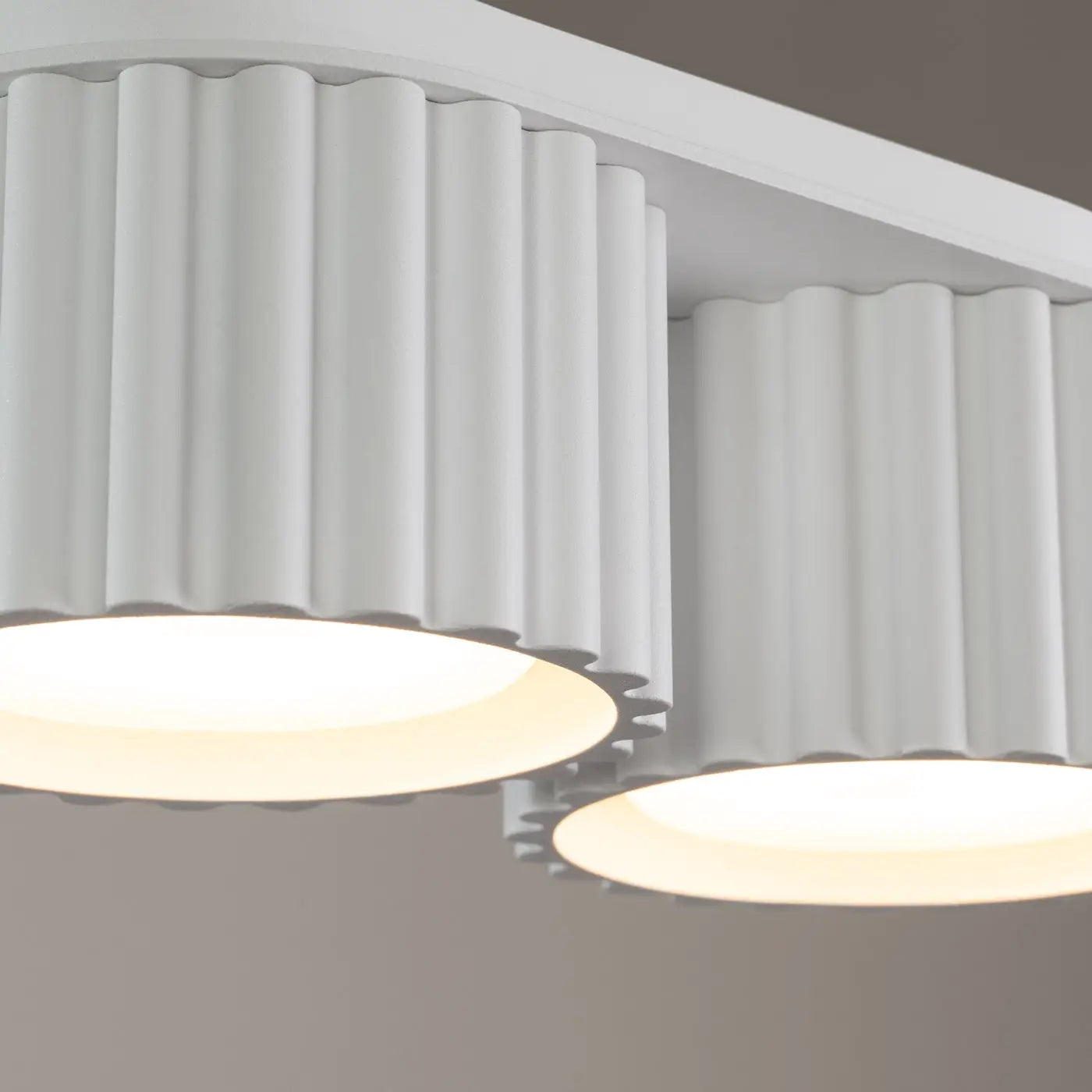 Plafonnier Double Spot Blanc Rainuré - Dalumea - vue 3