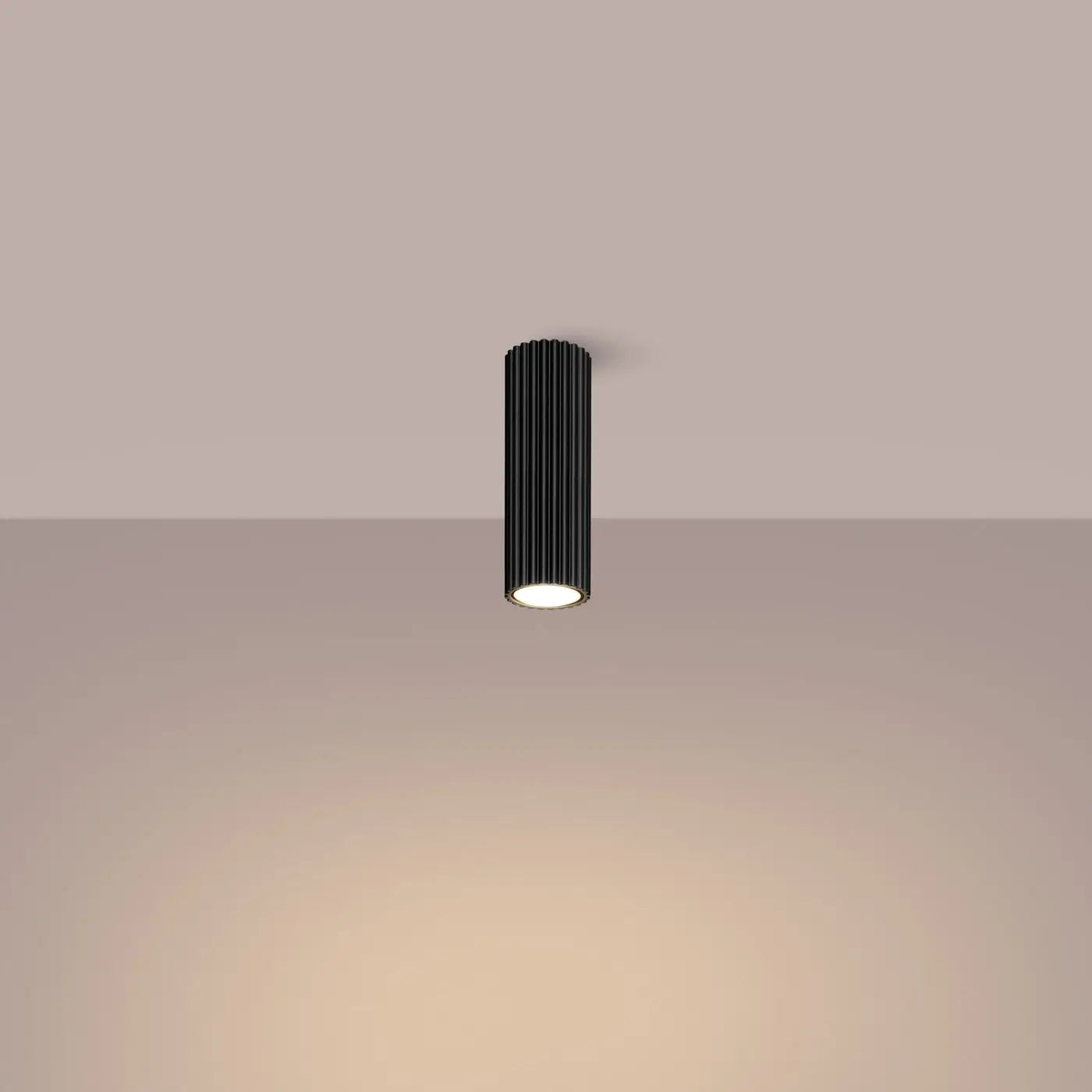 Plafonnier LED Cylindrique Noir - Dalumea - 20 cm