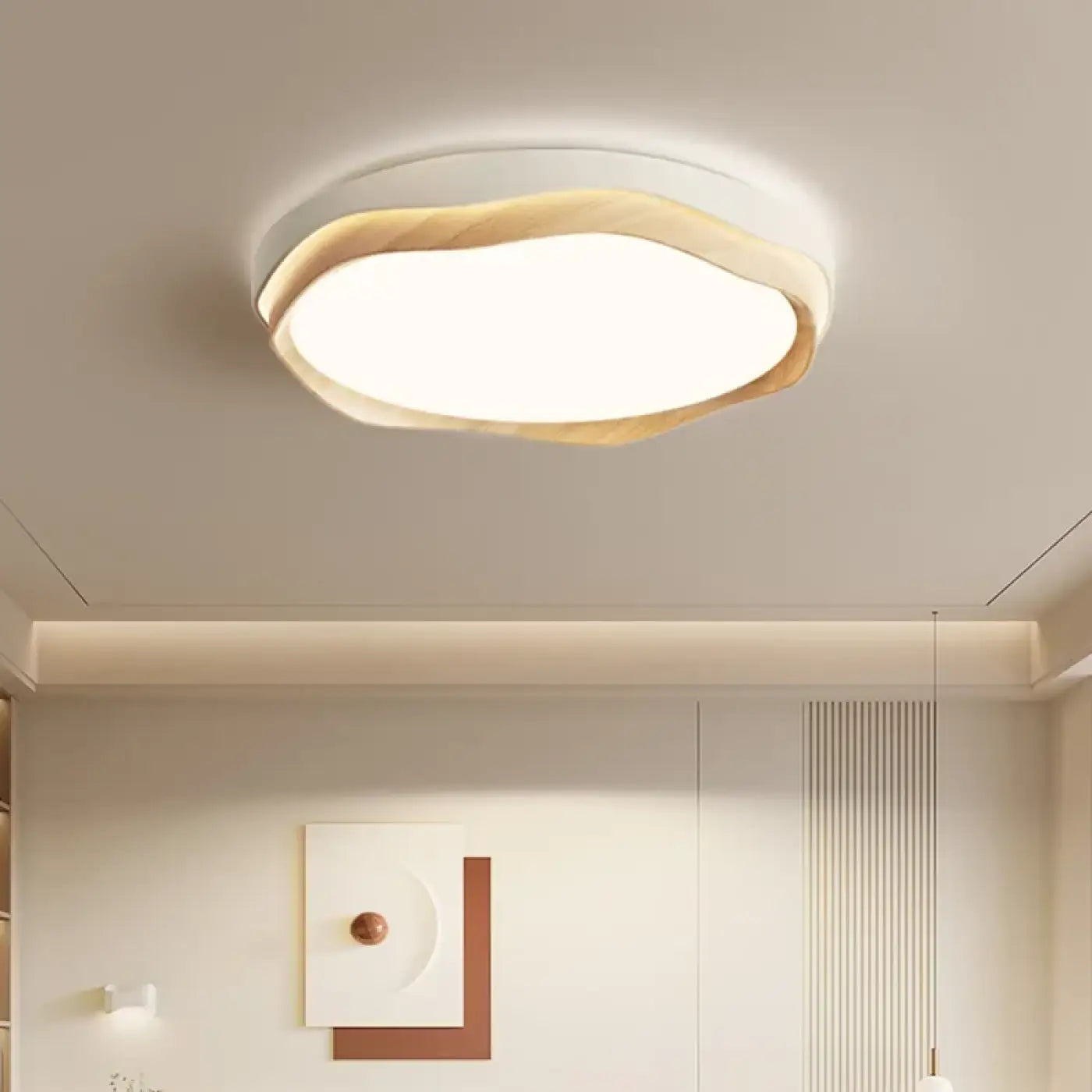 Plafonnier Rond Anneau Bois Scandinave - Dalumea - vue 4