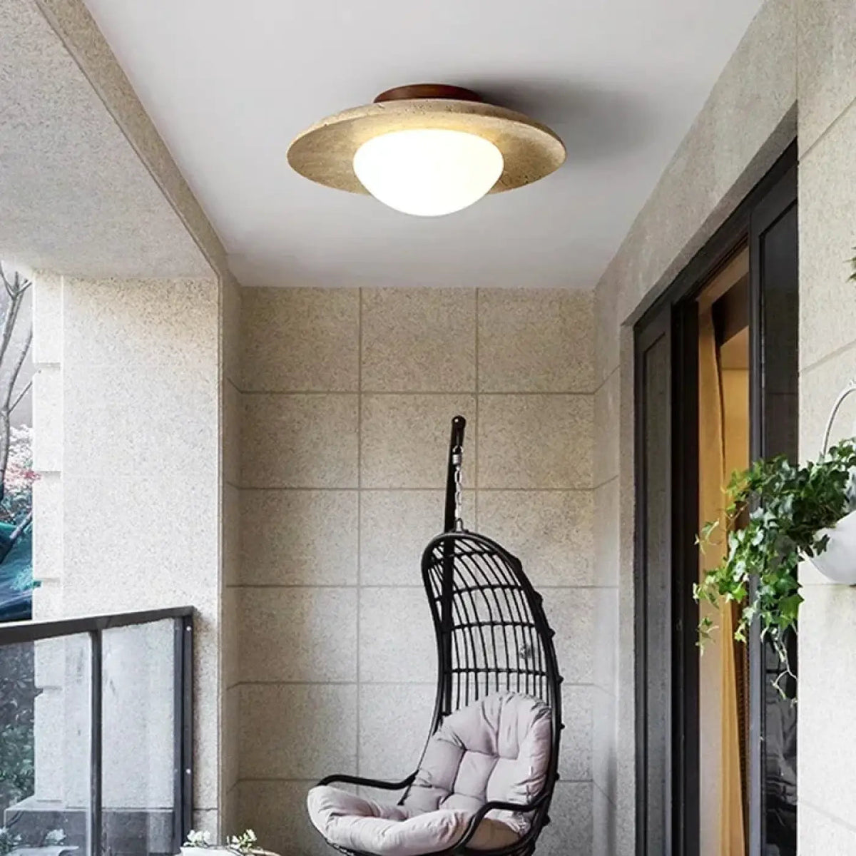 Plafonnier Rond Doré Design Moderne - Dalumea - vue 1
