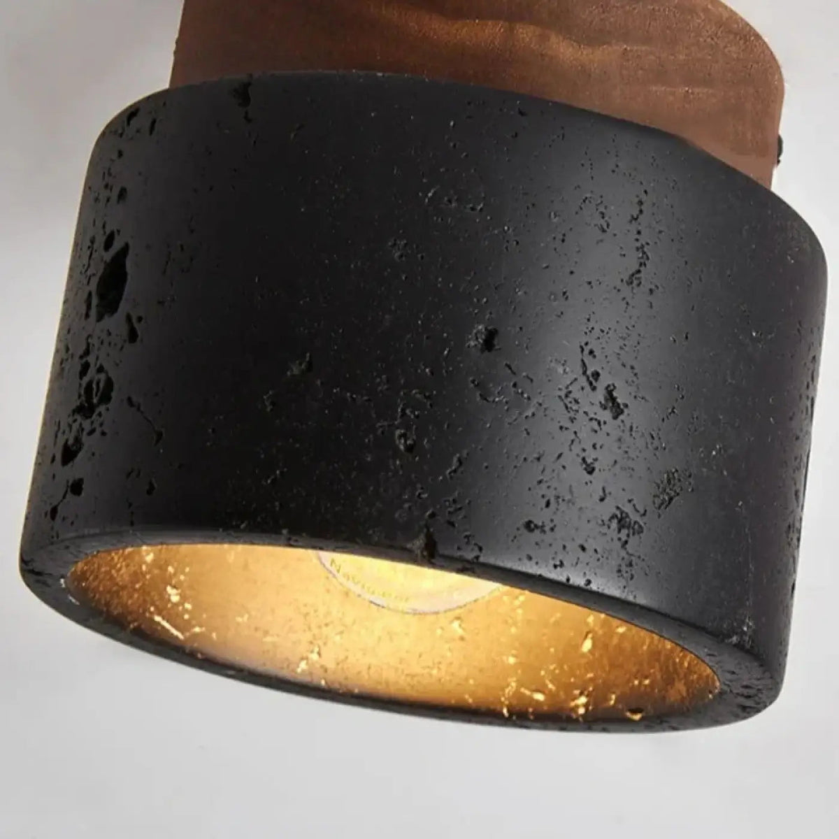 Plafonnier Noir Marbre Cylindrique Design Moderne - Dalumea - vue 3