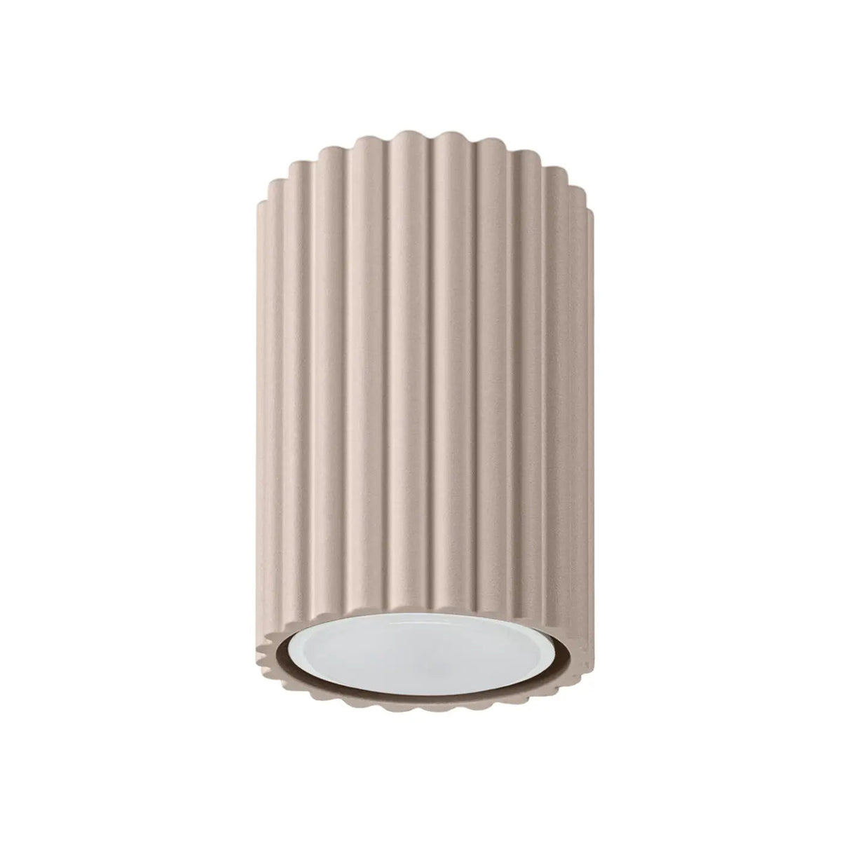 Plafonnier Cylindrique Cannelé Taupe - Dalumea - vue 7