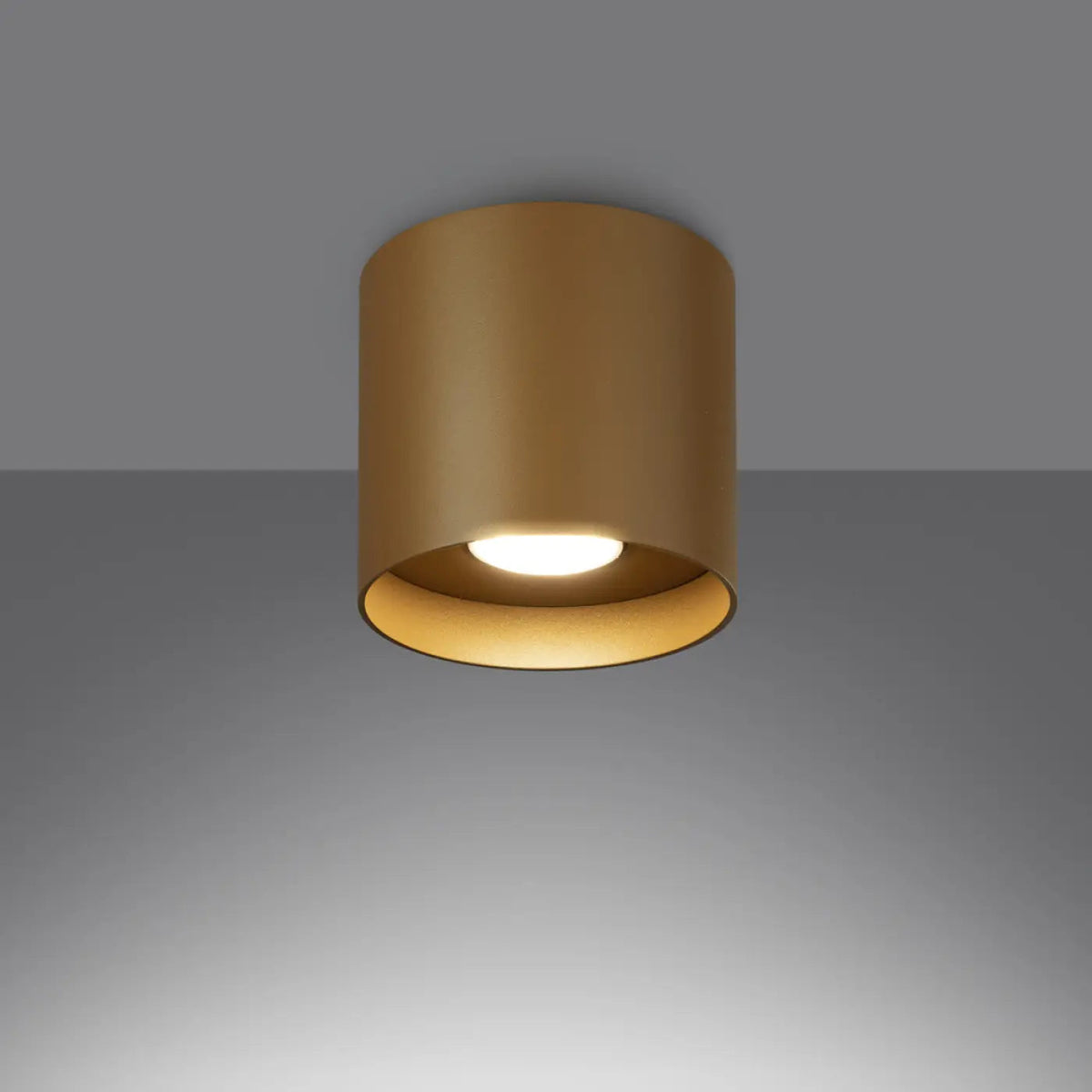Plafonnier Cylindrique Lisse Doré - Dalumea - vue 1