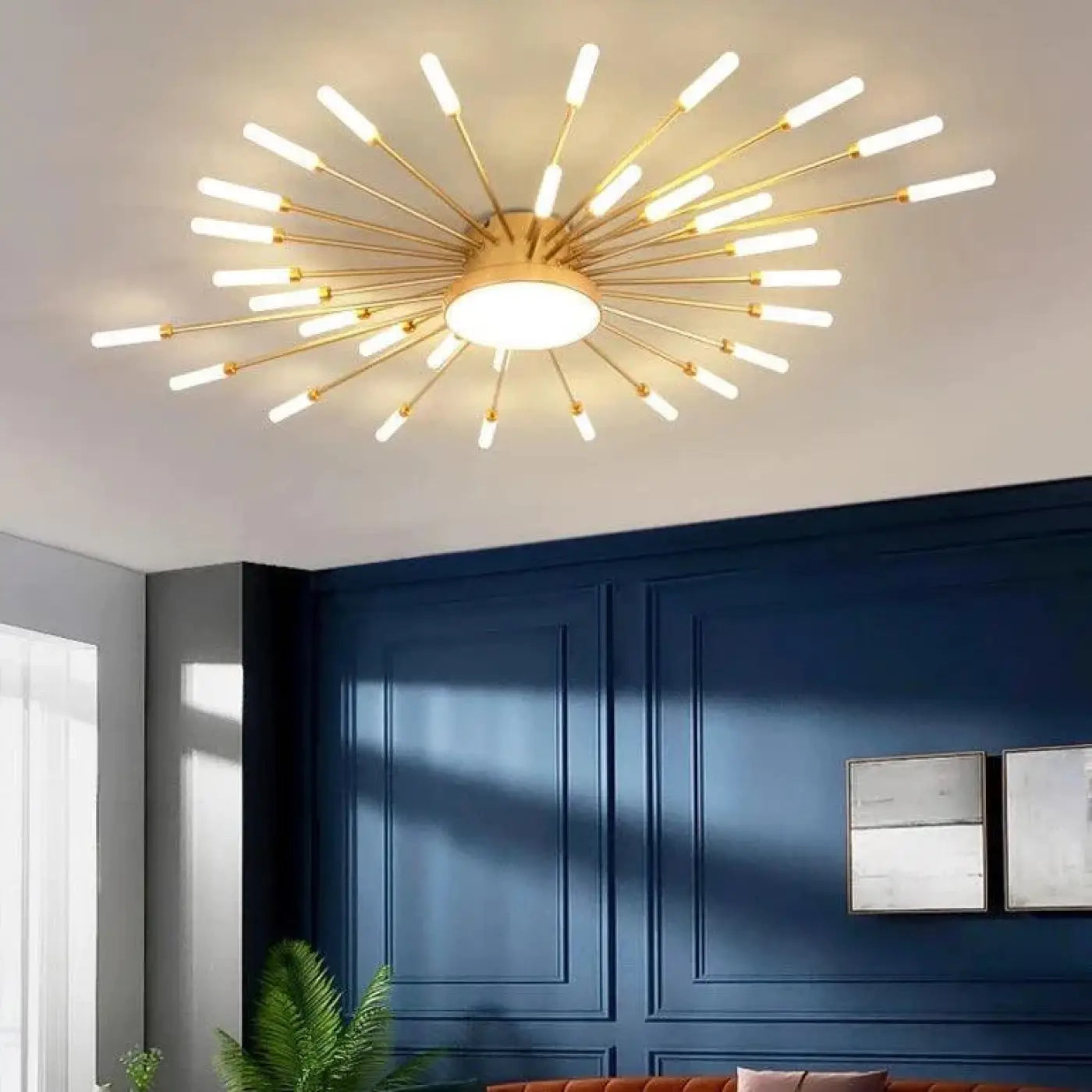 Plafonnier Design Soleil Doré - Dalumea - vue 3