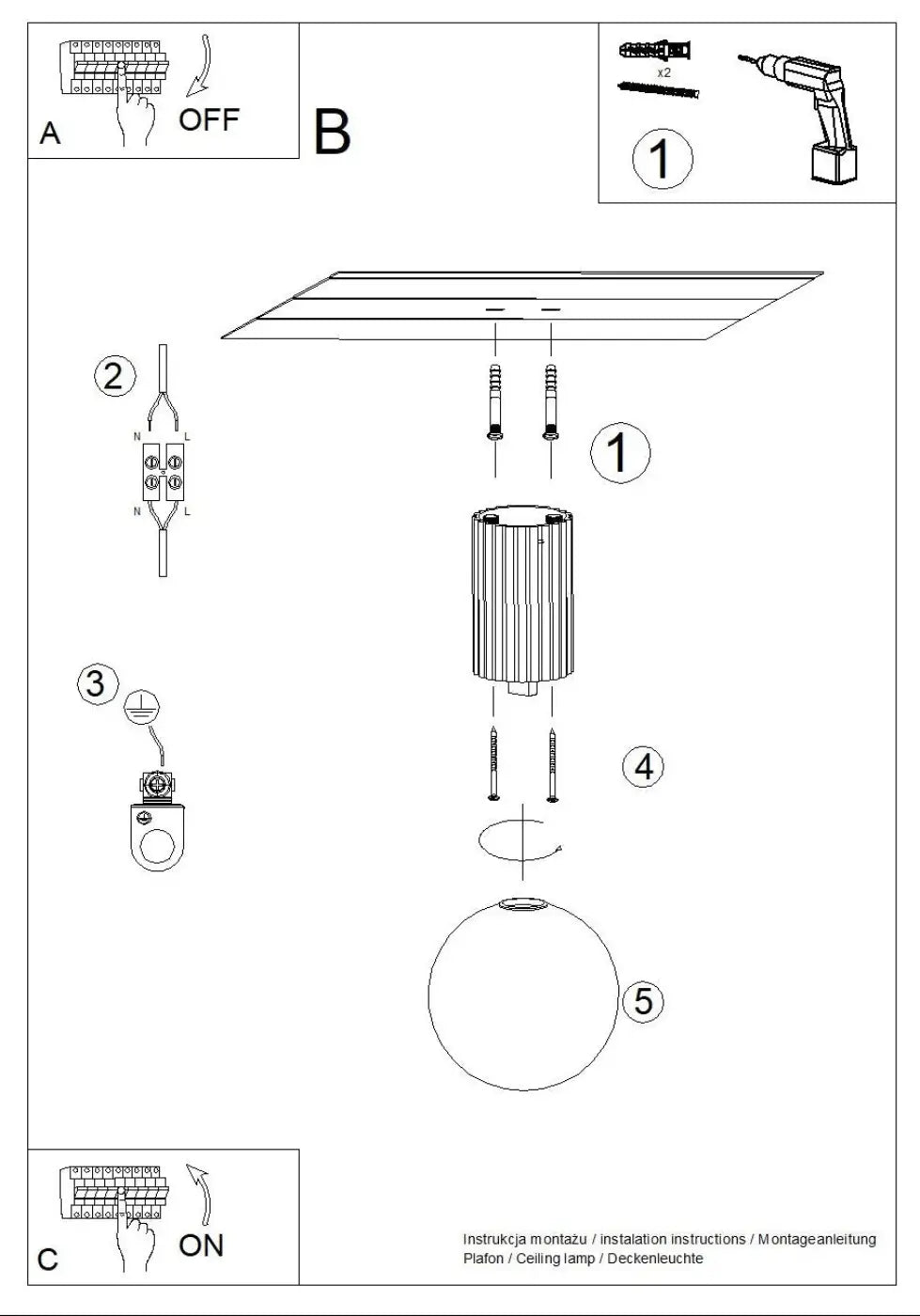 Plafonnier luminaire plafonnier vert olive style minimaliste - Dalumea - vue 13