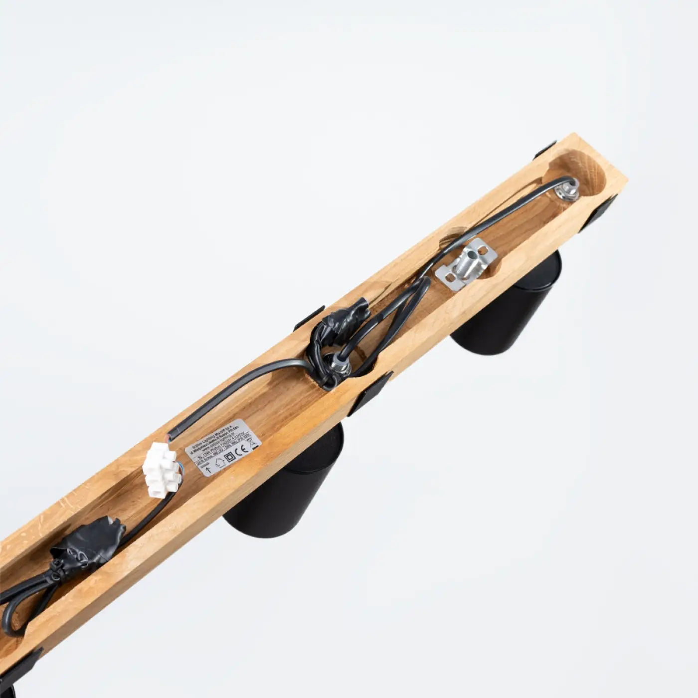 Plafonnier 4 Spots Orientables Barre Bois Noir - Dalumea - vue 6