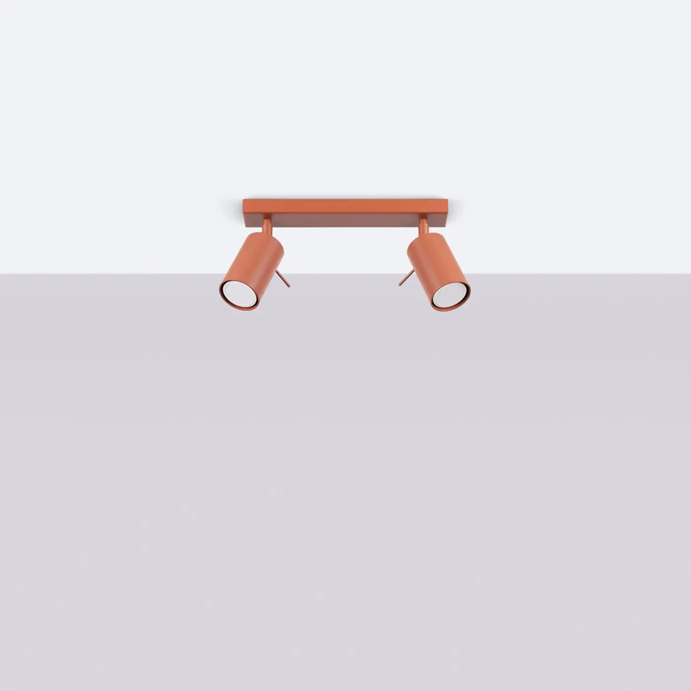 Plafonnier 2 Spots Orientables Rouge Ocre - Dalumea - vue 2