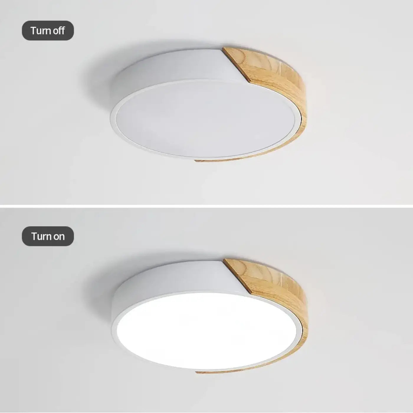 Plafonnier LED Bois Blanc Scandinave - Dalumea - vue 4