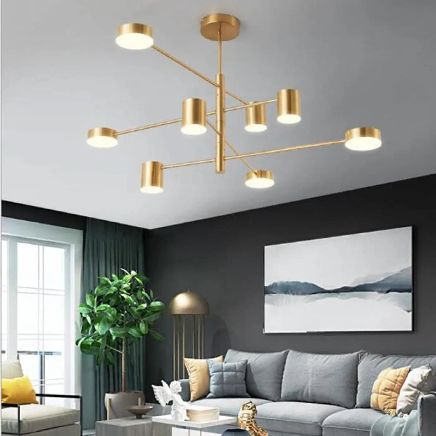 Plafonnier LED Bras Cylindriques Design Noir - Dalumea - vue 3