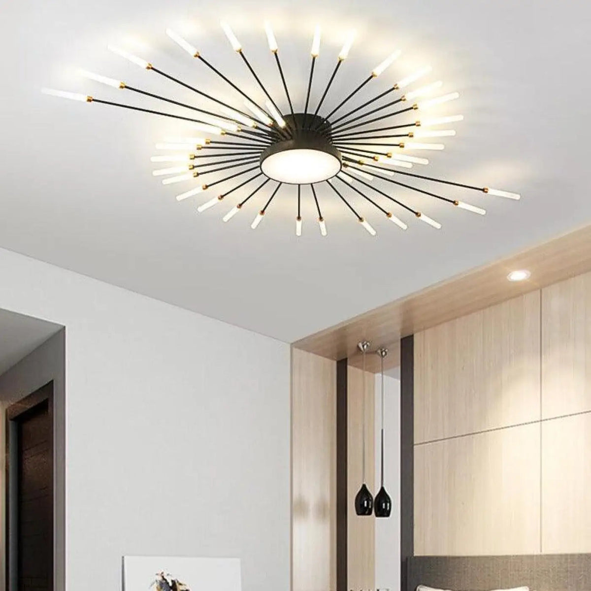 Plafonnier Design Soleil Doré - Dalumea - vue 7
