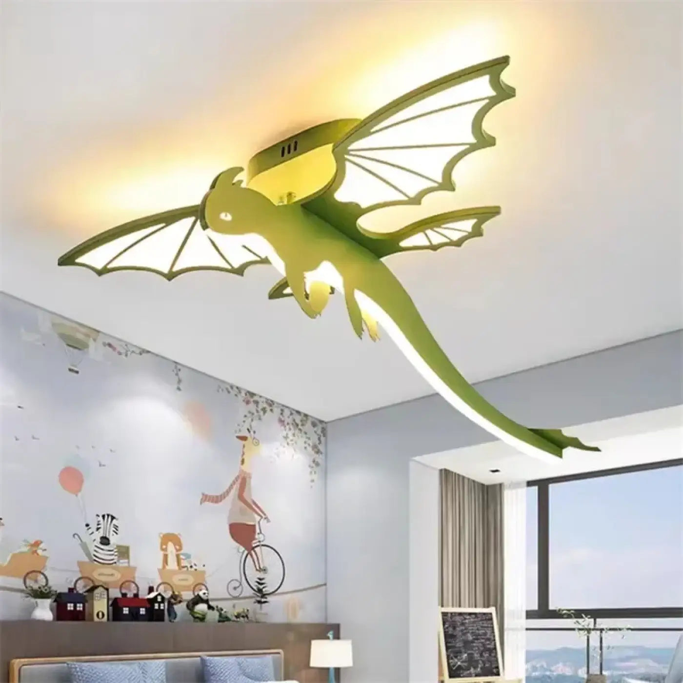 Plafonnier Dragon Vert Chambre Enfant - Dalumea - vue 1