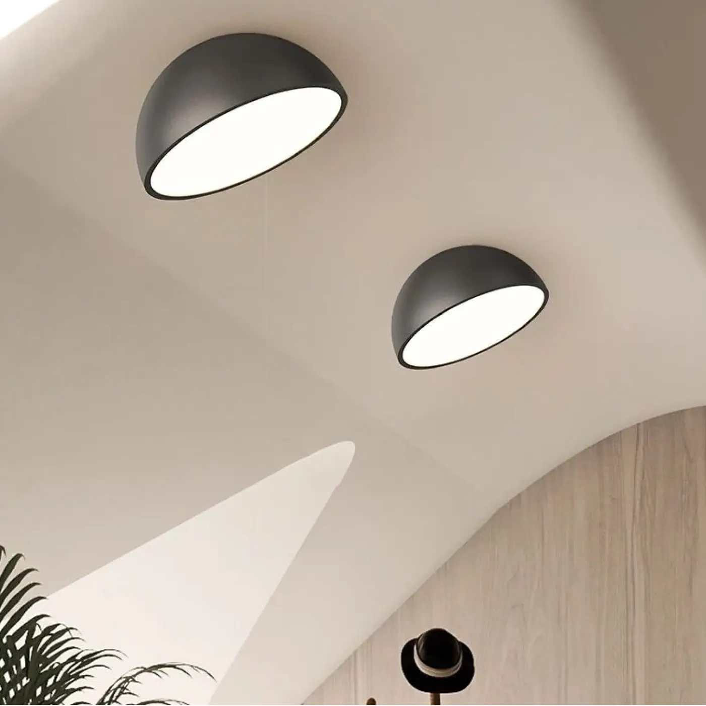 Plafonnier Demi Sphère Bois LED - Dalumea - vue 10