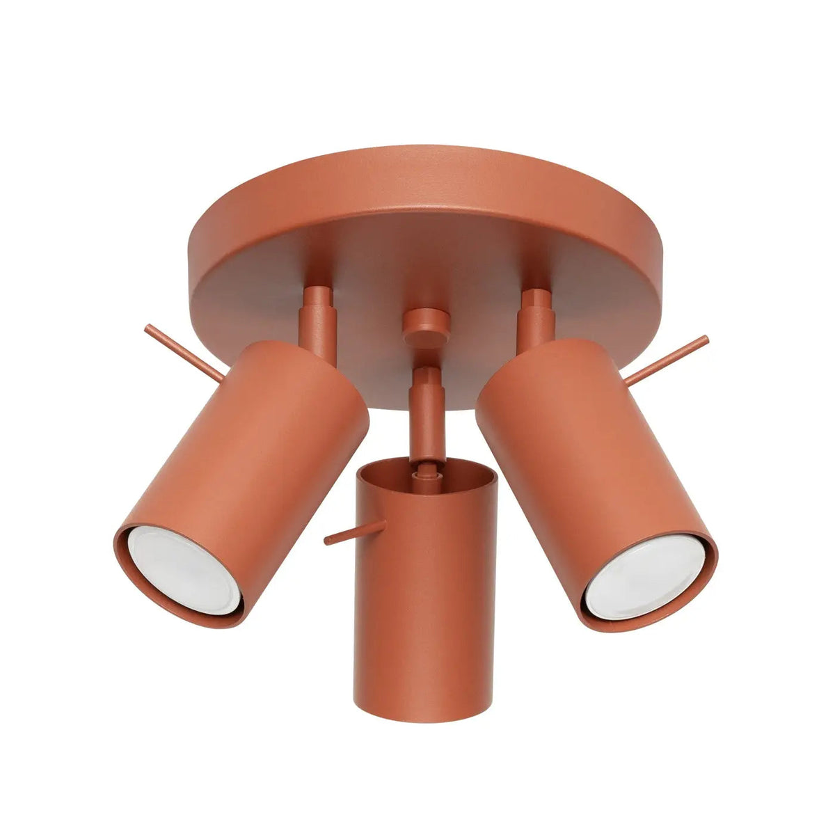 Plafonnier 3 Spots Orientables Rouge Ocre - Dalumea - vue 7