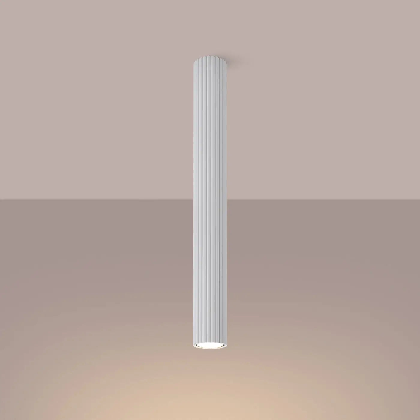 Plafonnier Cylindrique Cannelé Blanc - Dalumea - vue 1
