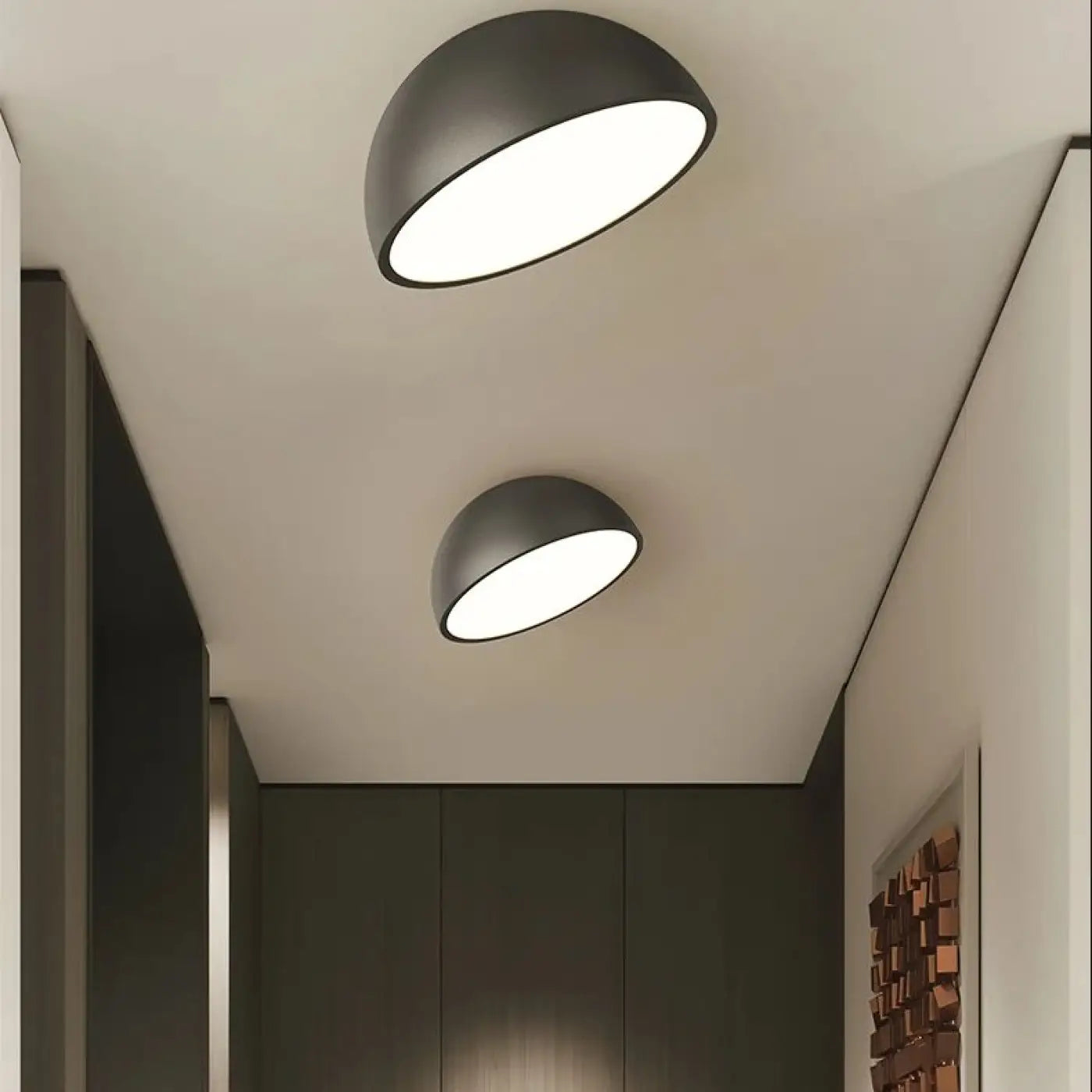 Plafonnier demi sphere bois led design moderne - bois - Dalumea - vue 11