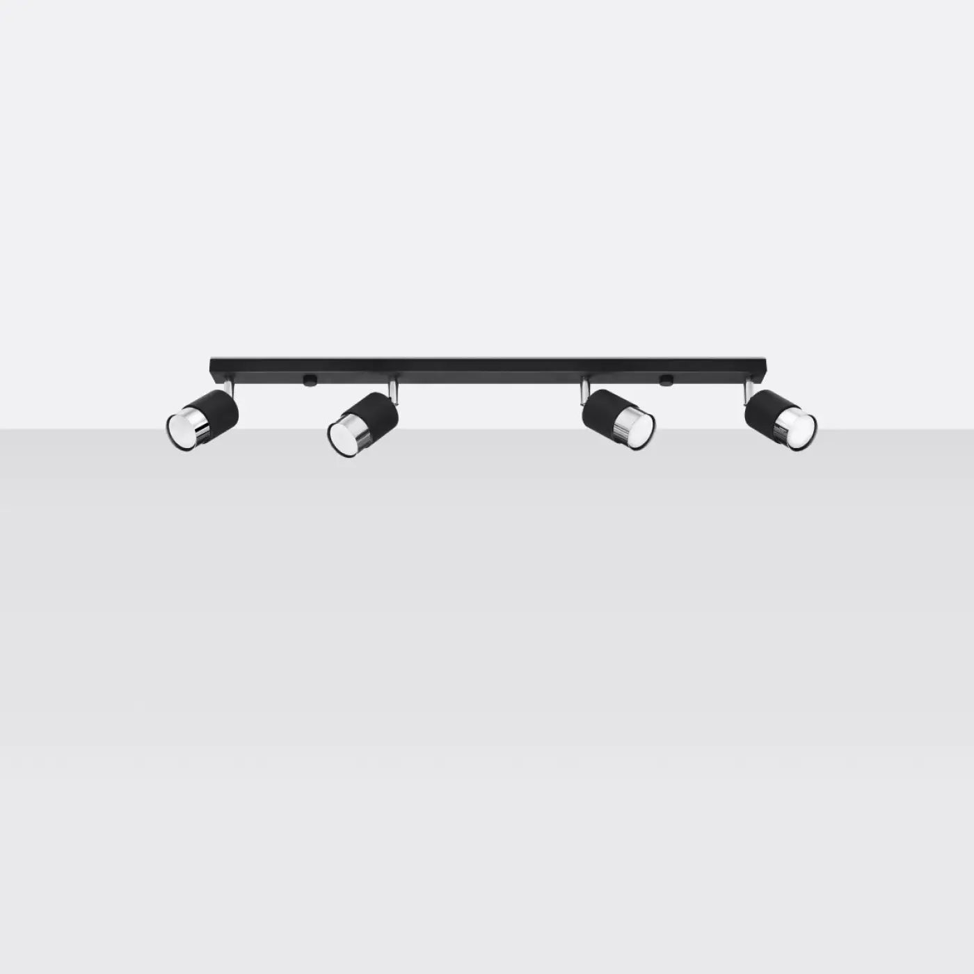 Plafonnier 4 Spots Orientables Noir Chrome - Dalumea - vue 2