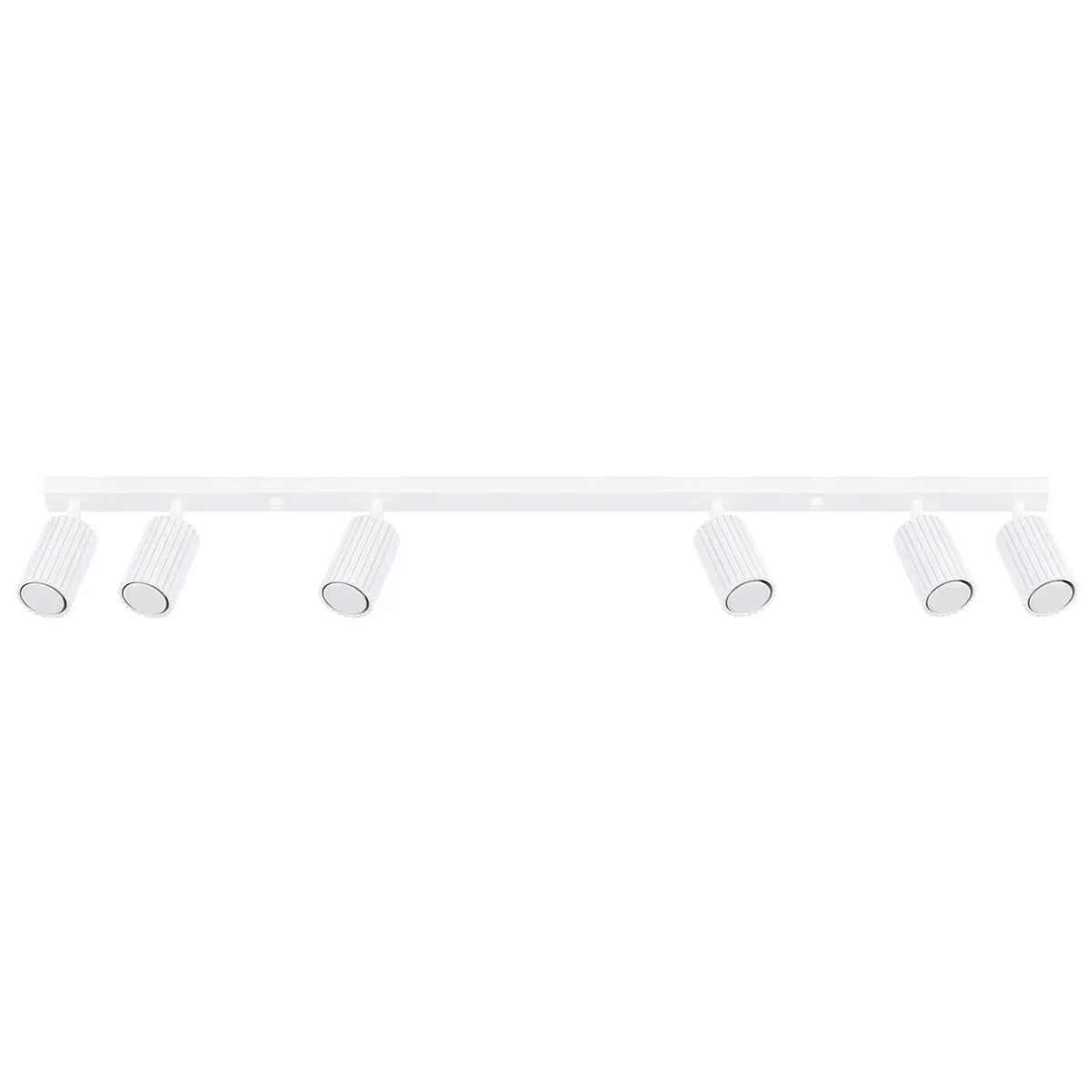 Plafonnier 6 Spots Orientables Cannelé Blanc - Dalumea - vue 8