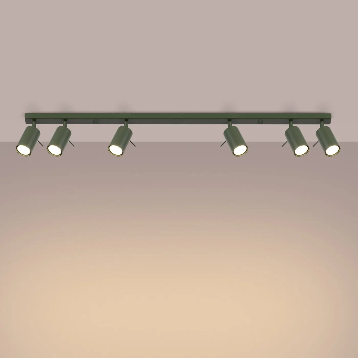 Plafonnier Vert Olive 6 Spots - Dalumea - vue 1