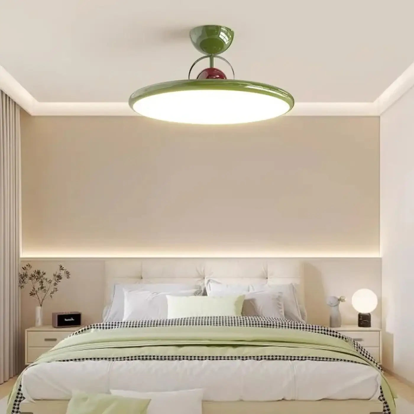 Plafonnier LED Rond Vert Bordeaux Design Moderne - Dalumea - vue 2