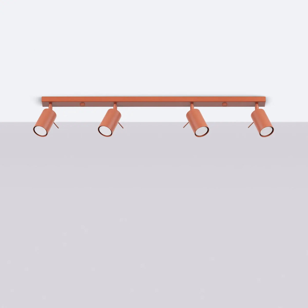 Plafonnier Rail 4 Spots Rouge Ocre - Dalumea - vue 2