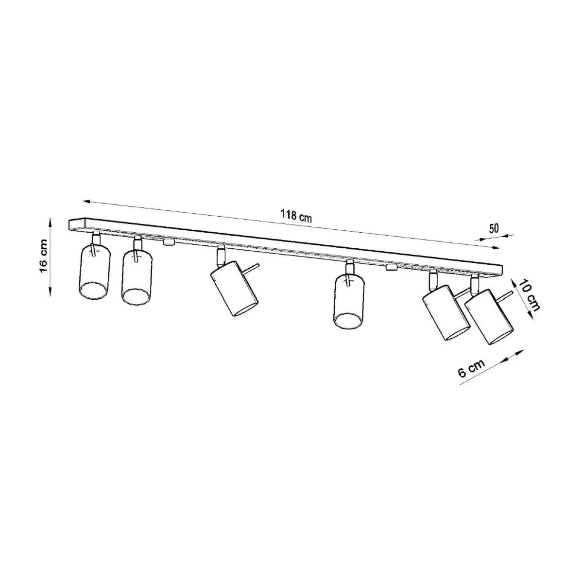 Plafonnier 6 Spots Orientables Lisse Noir - Dalumea - vue 6