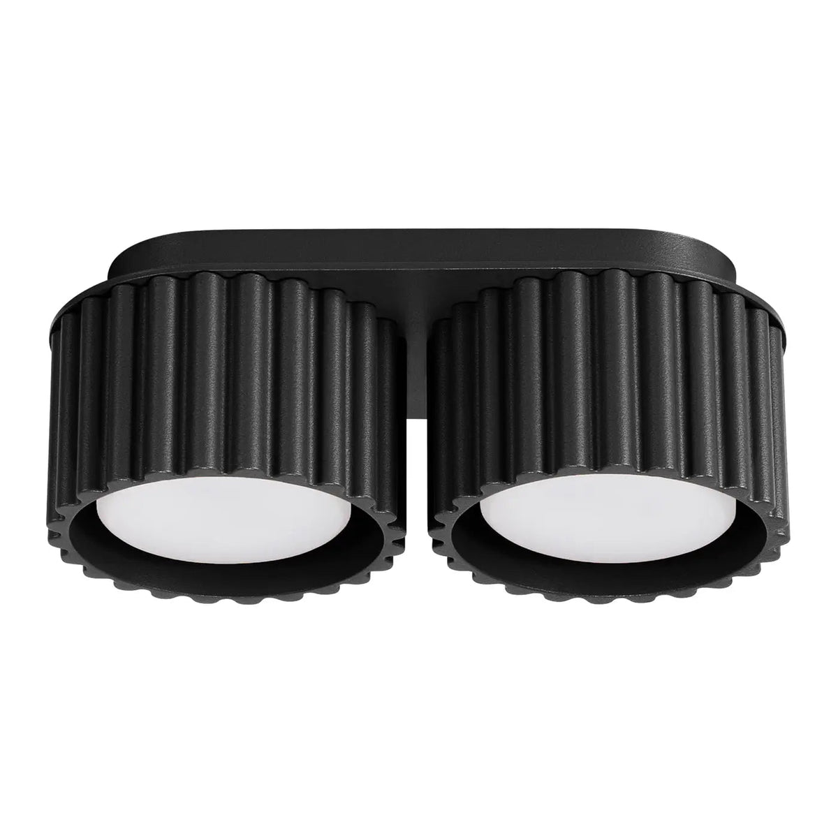 Plafonnier Double Spot Noir Rainuré - Dalumea - vue 6