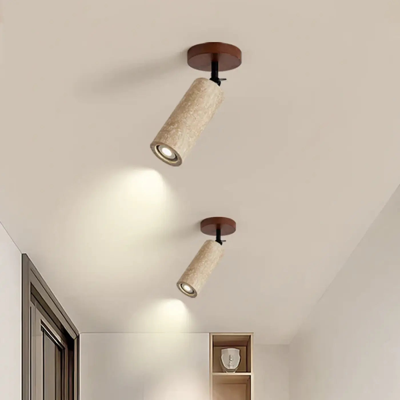 Plafonnier Spot Orientable Travertin Bois - Dalumea - vue 2