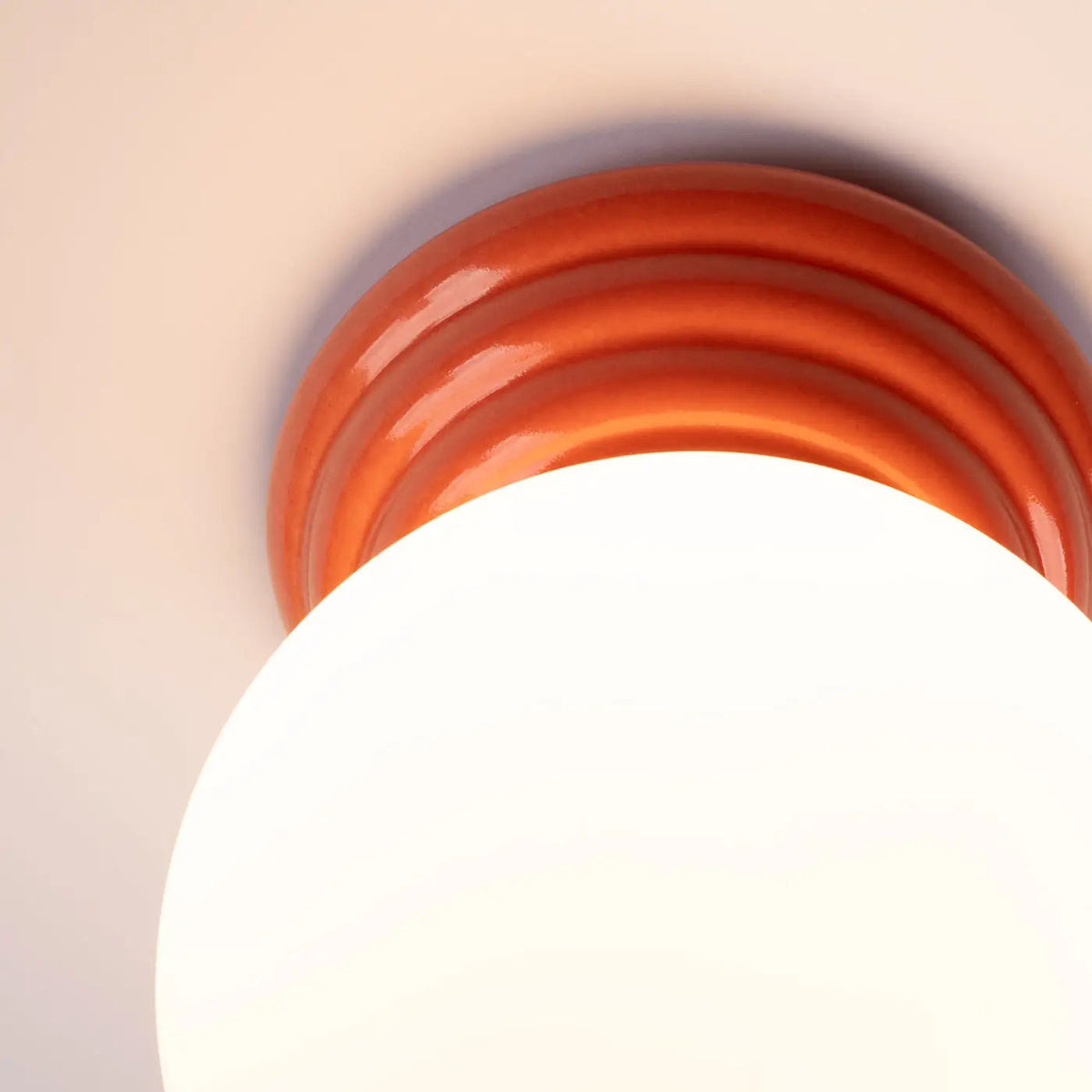 Plafonnier Boule Céramique Peach - Dalumea - vue 3
