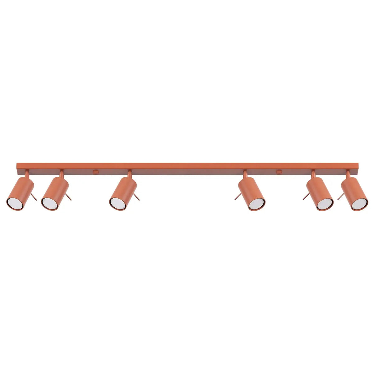 Plafonnier 6 Spots Orientables Lisse Rouge Ocre - Dalumea - vue 8