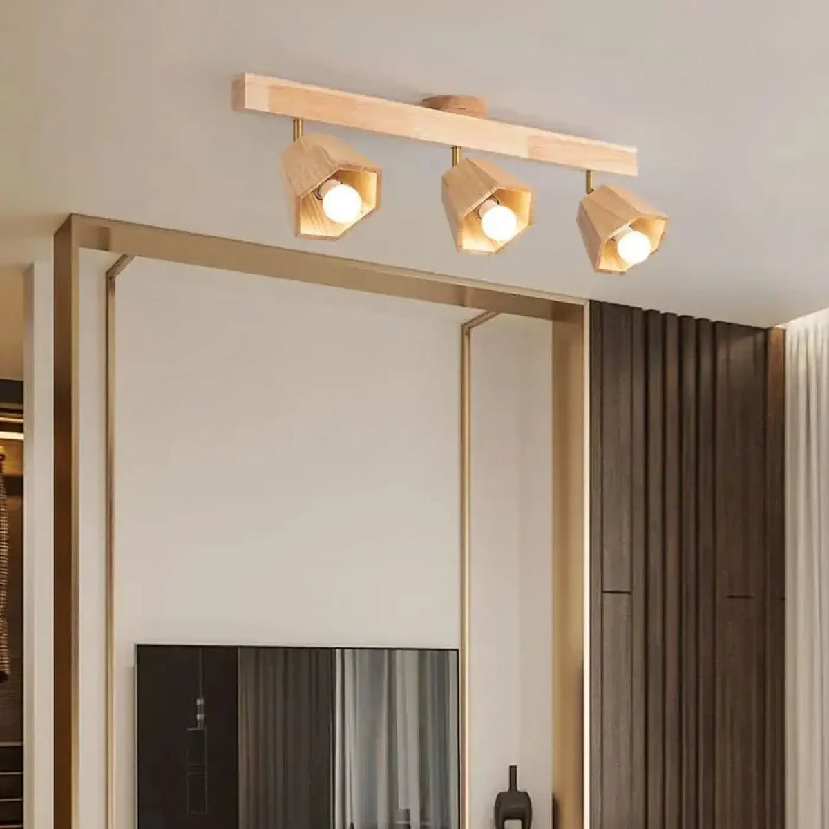 Plafonnier Bois Spots LED Orientables - Dalumea - vue 3