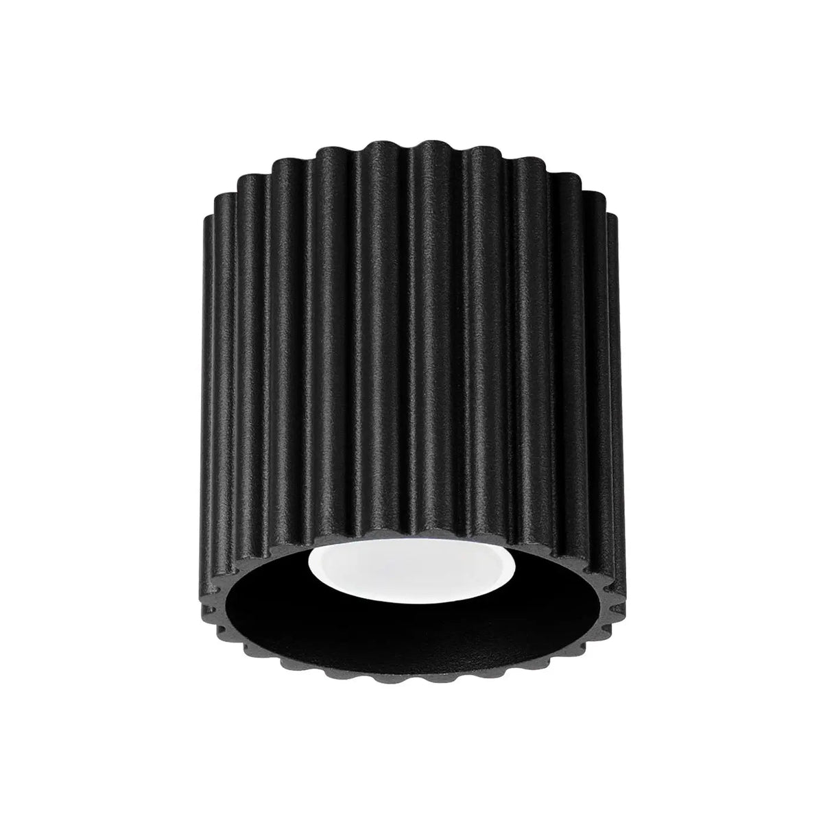 Plafonnier Cylindrique Noir Rainuré - Dalumea - vue 6