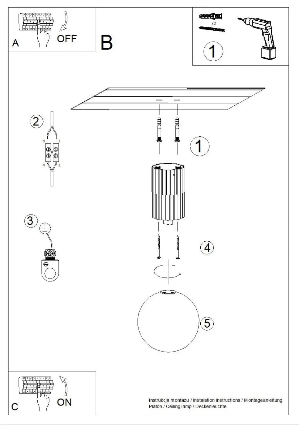 Plafonnier luminaire plafonnier beige style minimaliste - beige - Dalumea - vue 13
