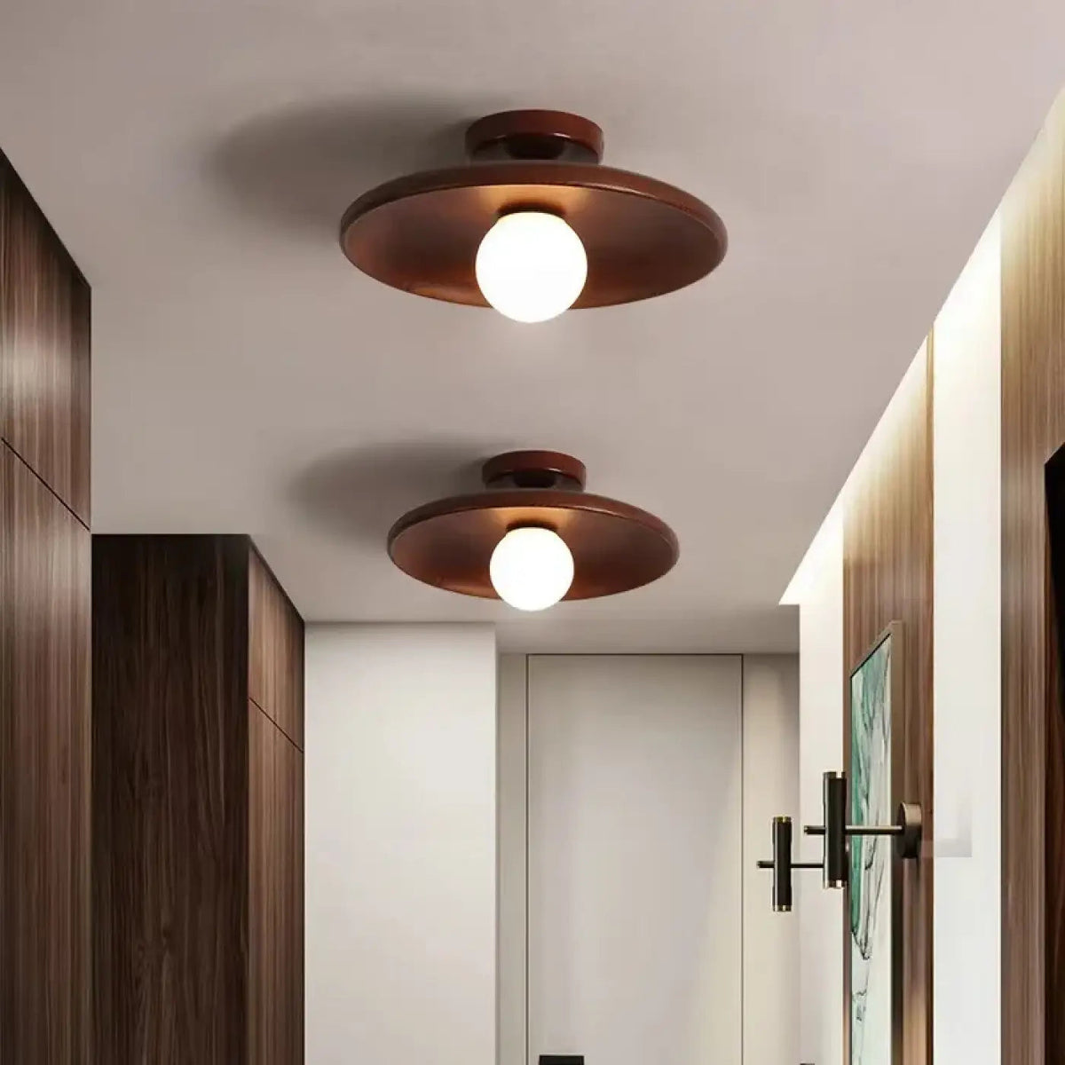 Plafonnier LED Bois Design Moderne - Dalumea - vue 4