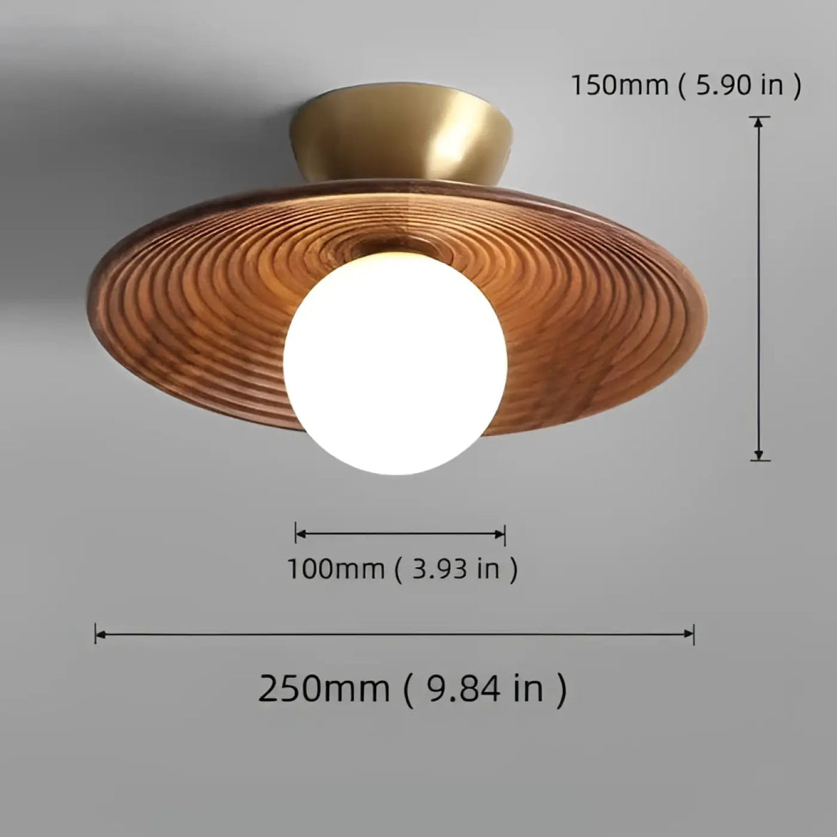Plafonnier Bois Noyer Métal LED - Dalumea - vue 5