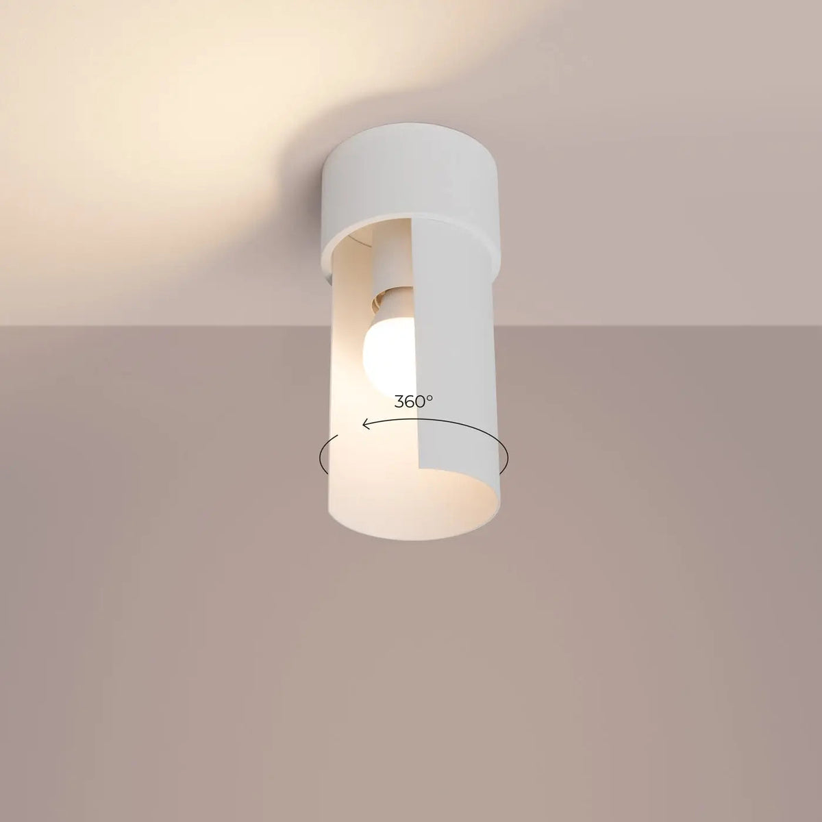 Plafonnier Blanc Cylindre Minimaliste - Dalumea - vue 4