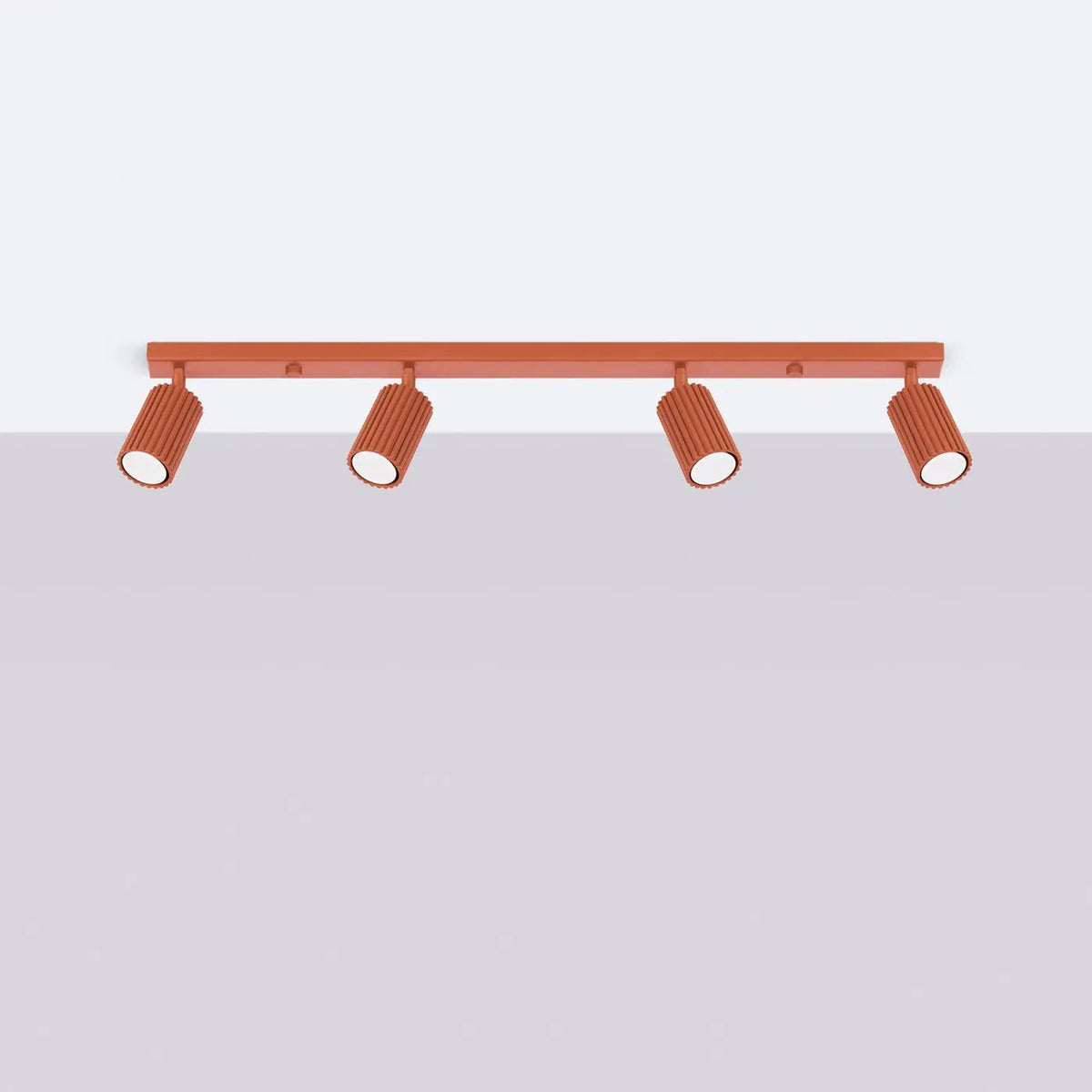 Plafonnier 4 Spots Orientables Rouge Ocre - Dalumea - vue 2