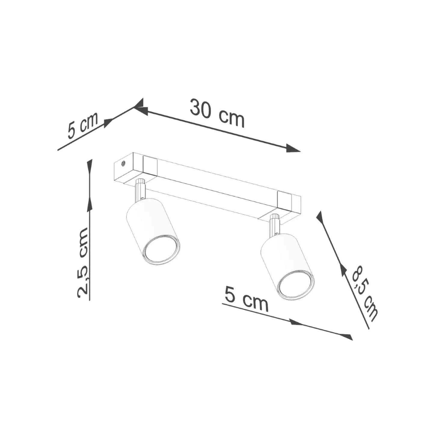 Plafonnier luminaire plafonnier noir double spot design moderne - noir - Dalumea - vue 13