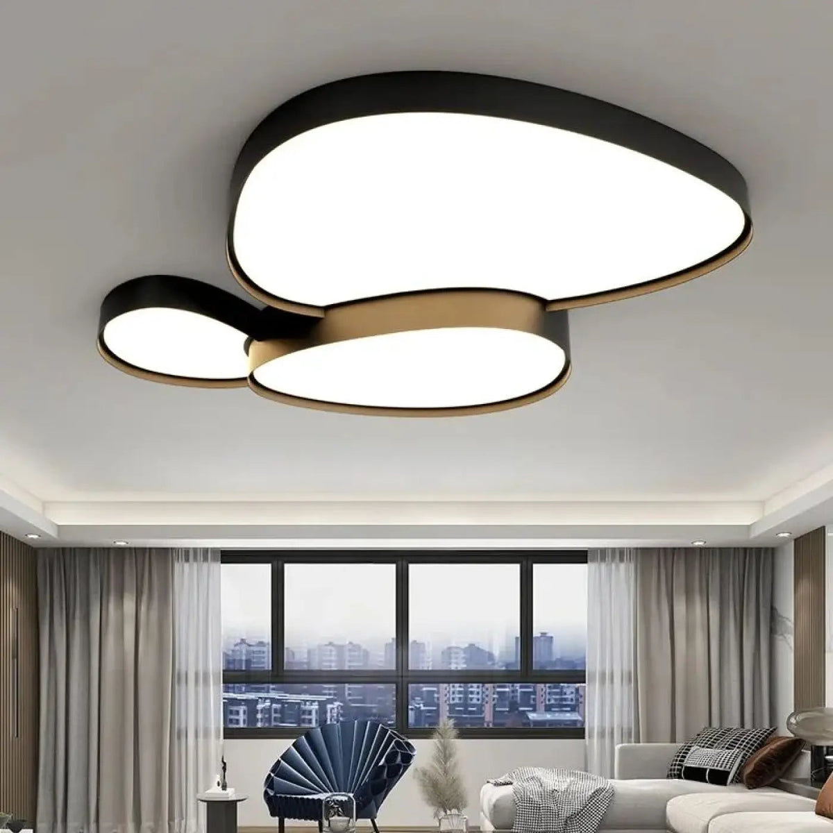 Plafonnier LED Bilobé Design Organique - Dalumea - vue 3