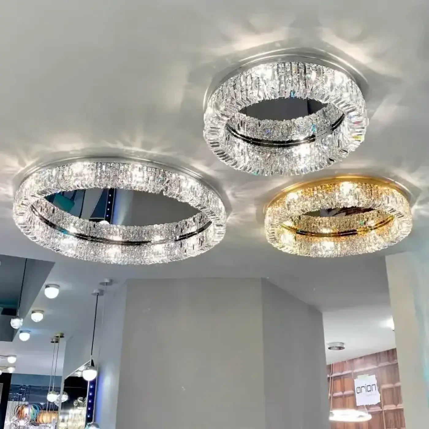 Plafonnier Cristal LED Rond Doré - Dalumea - vue 5