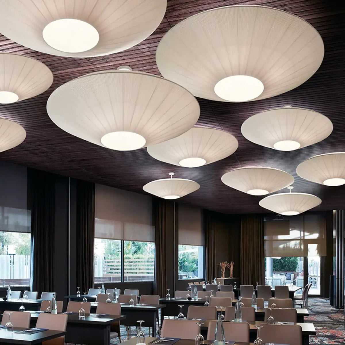 Plafonnier Design Rond Effet Tissu - Dalumea - vue 4