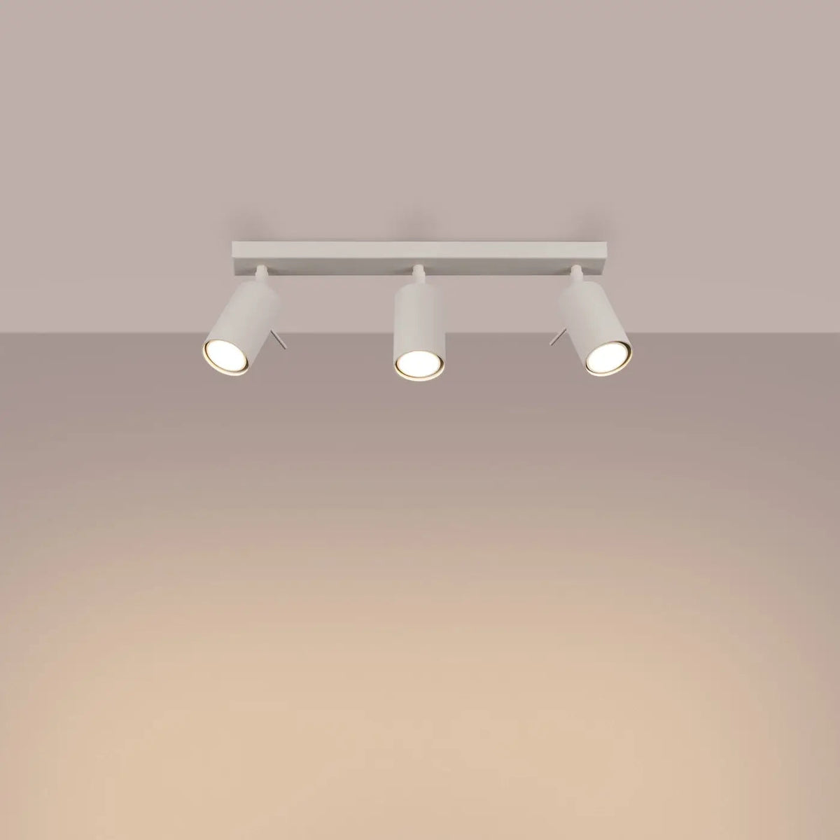 Plafonnier 3 Spots Orientables Barre Beige - Dalumea - vue 1