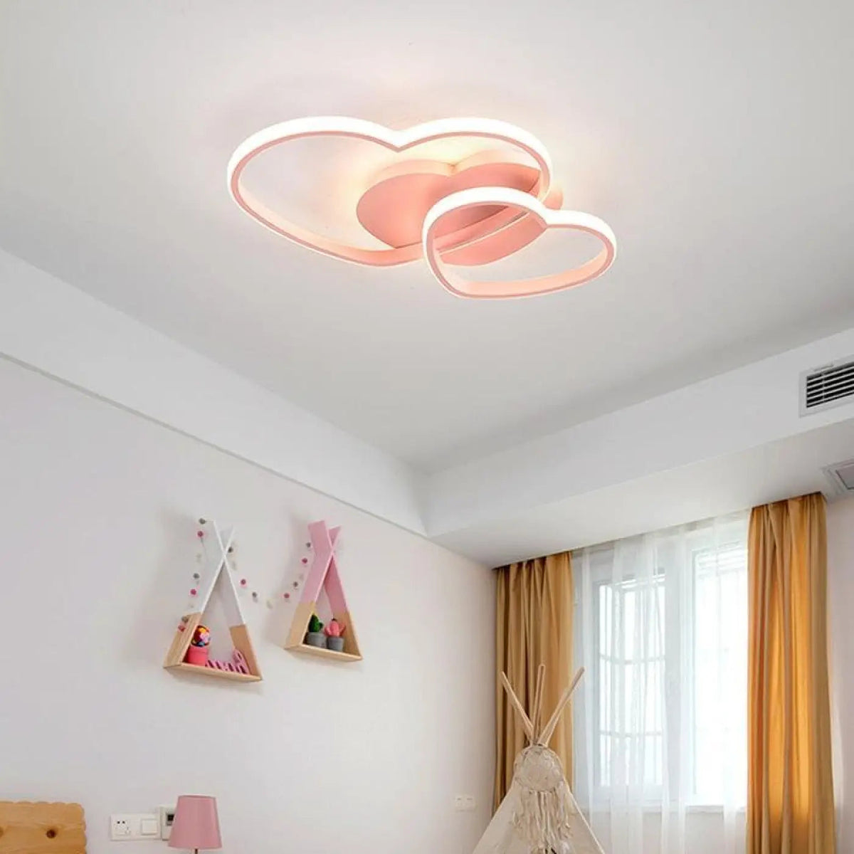 Plafonnier Rose Cœur Chambre Fille Dorée - Dalumea - vue 1