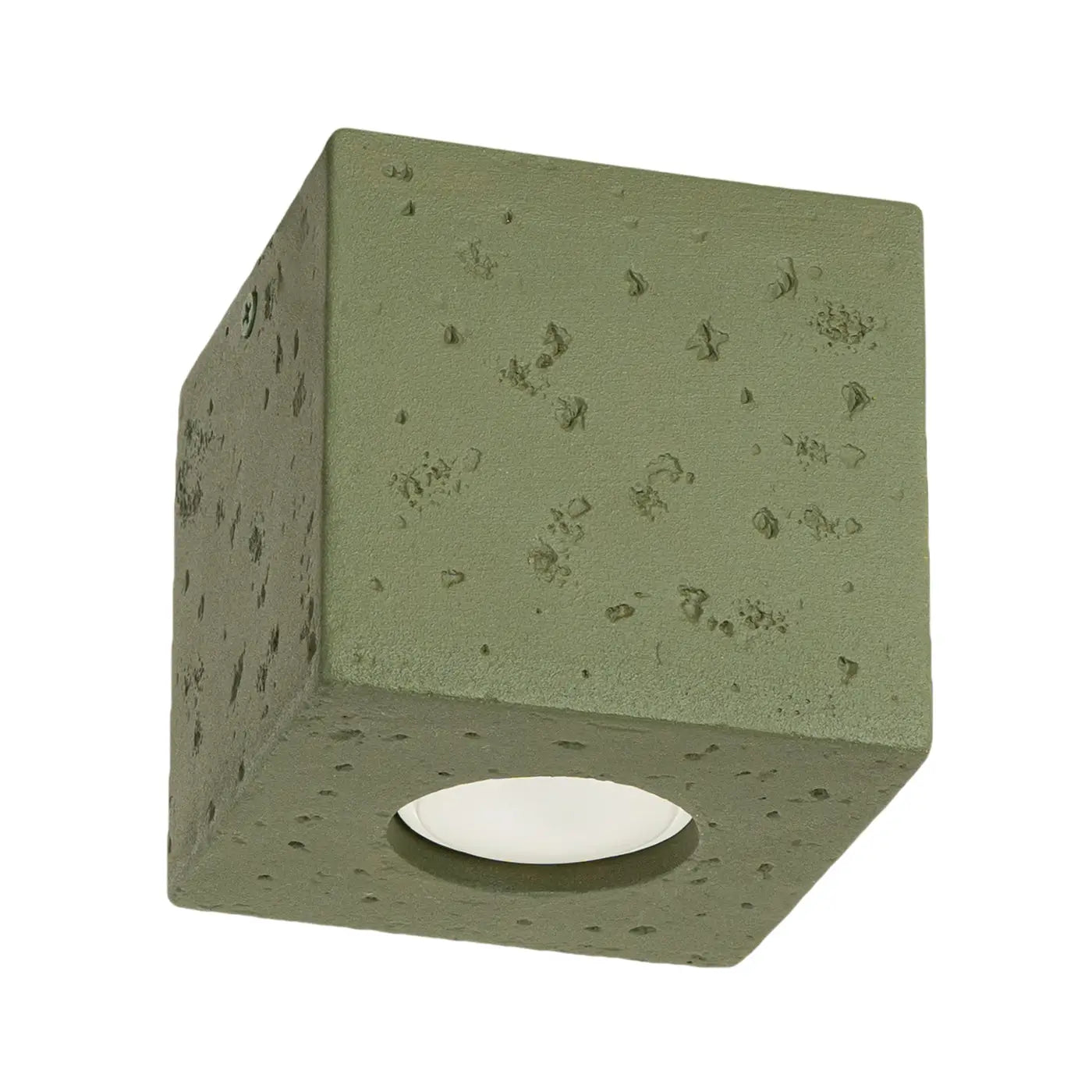 Plafonnier Béton Cube Vert Olive - Dalumea - vue 6