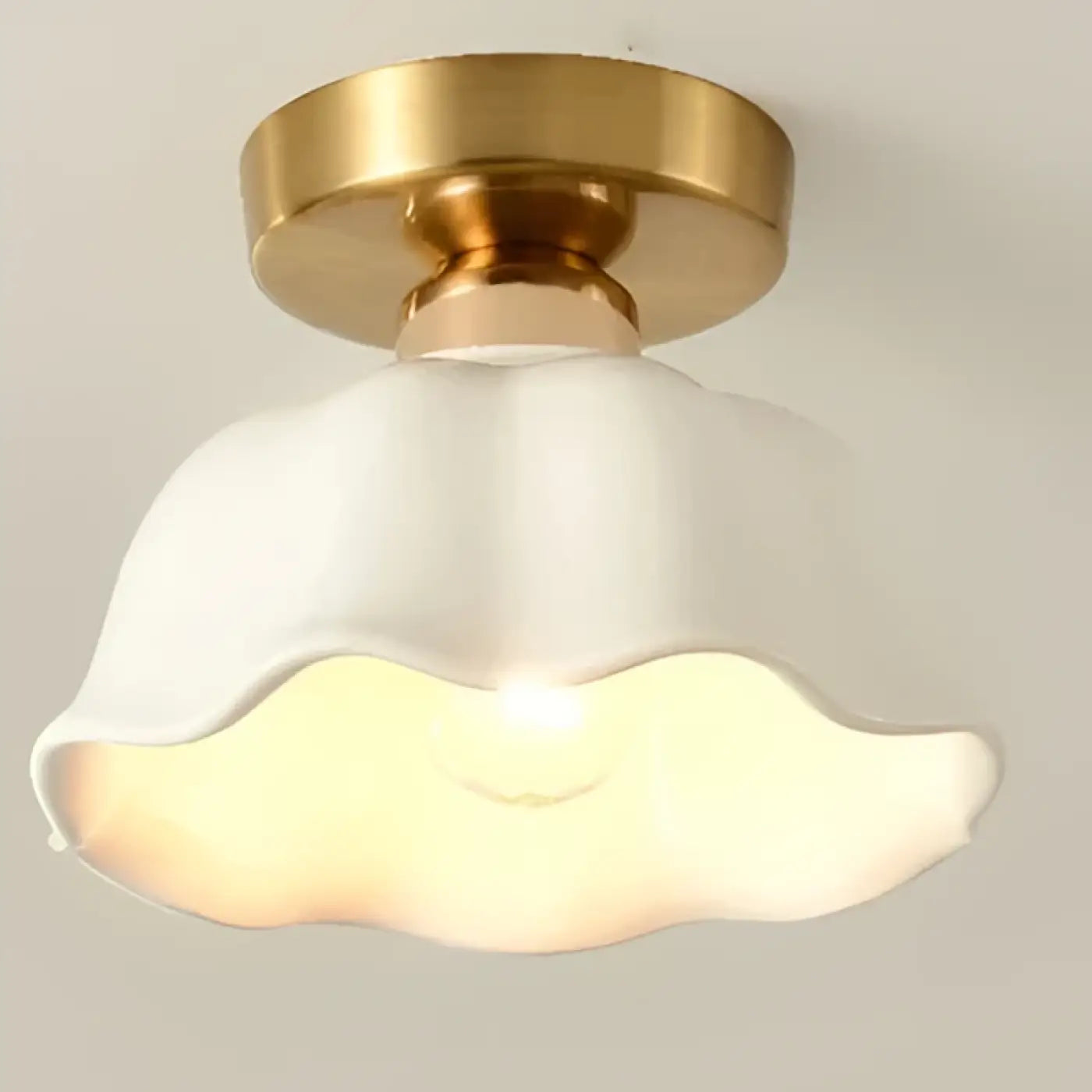 Plafonnier Vintage Blanc Doré - Dalumea - vue 6
