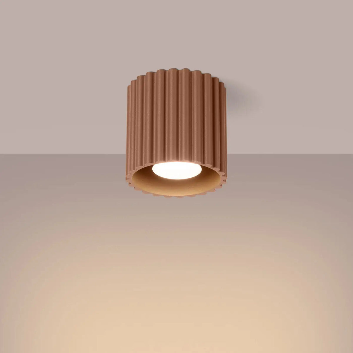 Plafonnier Cylindrique Strié Moka - Dalumea - vue 1