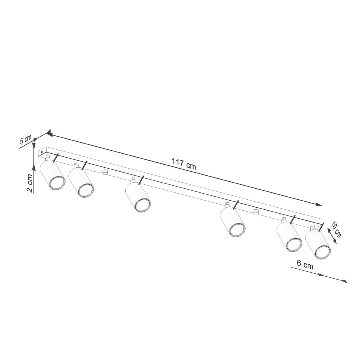 Plafonnier luminaire plafonnier en saillie vert olive a 6 spots au style moderne - Dalumea - vue 12