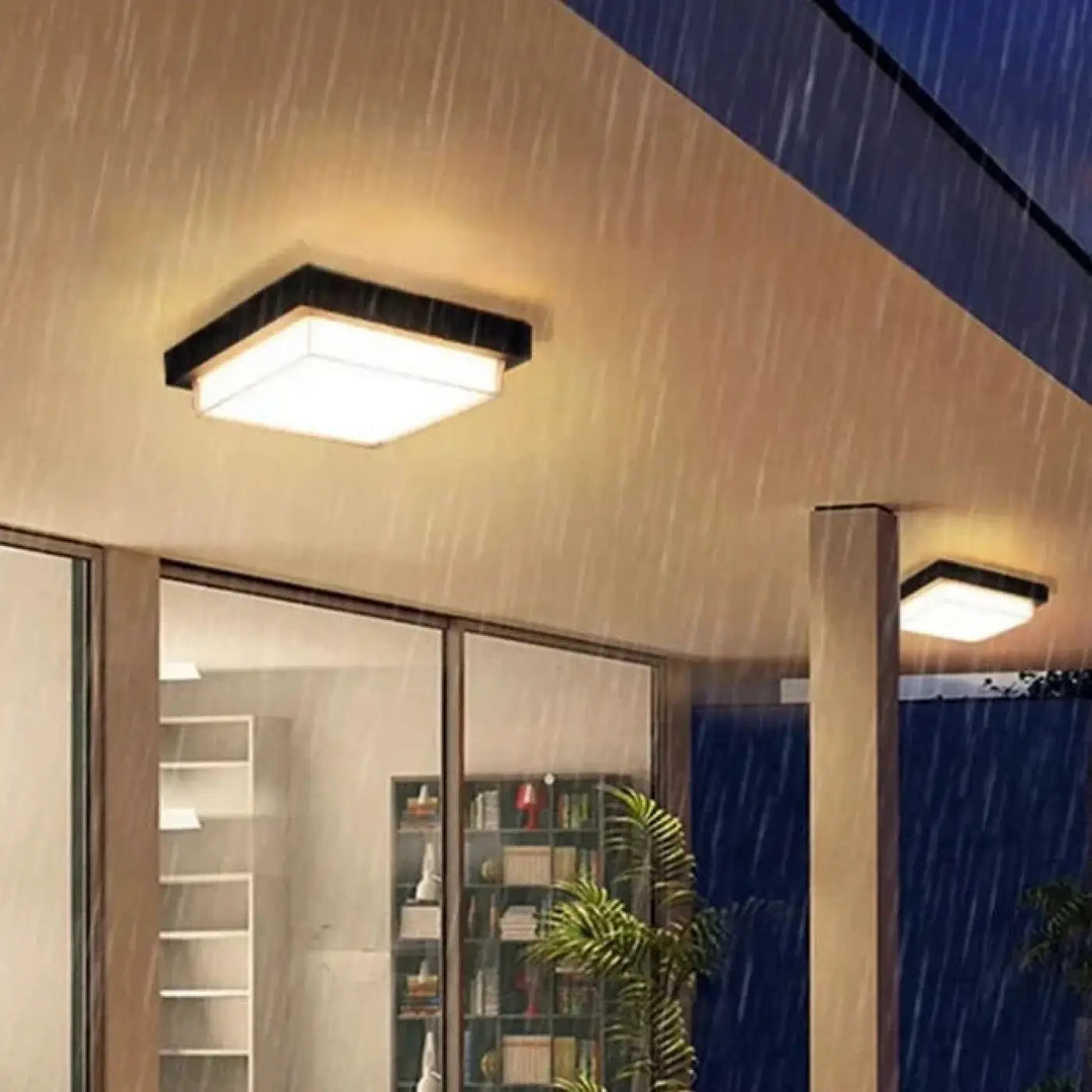 Plafonnier LED Carré Noir Blanc - Dalumea - vue 3
