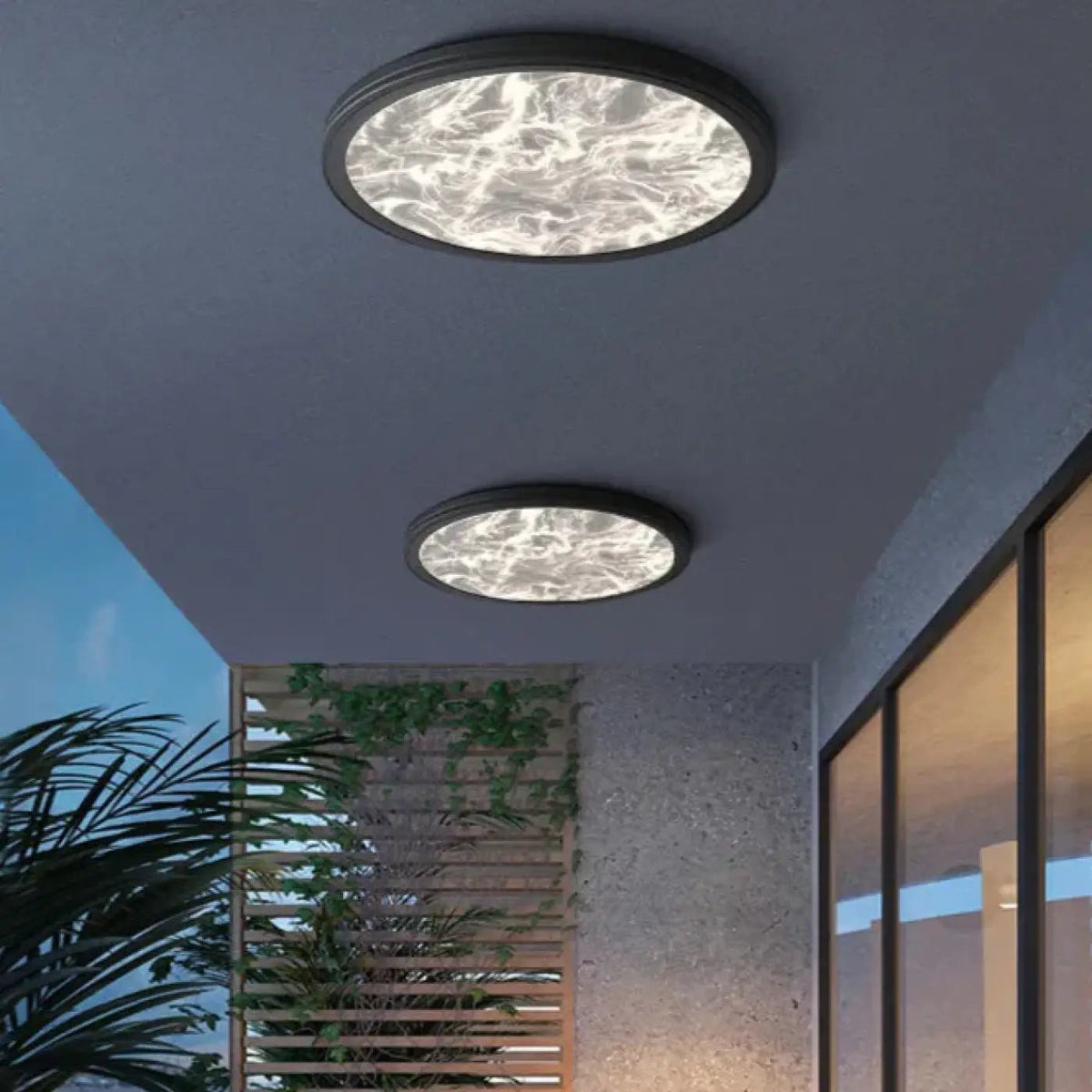 Plafonnier LED Rond Effet Marbre - Dalumea - vue 2